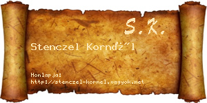 Stenczel Kornél névjegykártya
