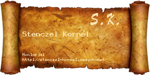 Stenczel Kornél névjegykártya