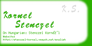 kornel stenczel business card